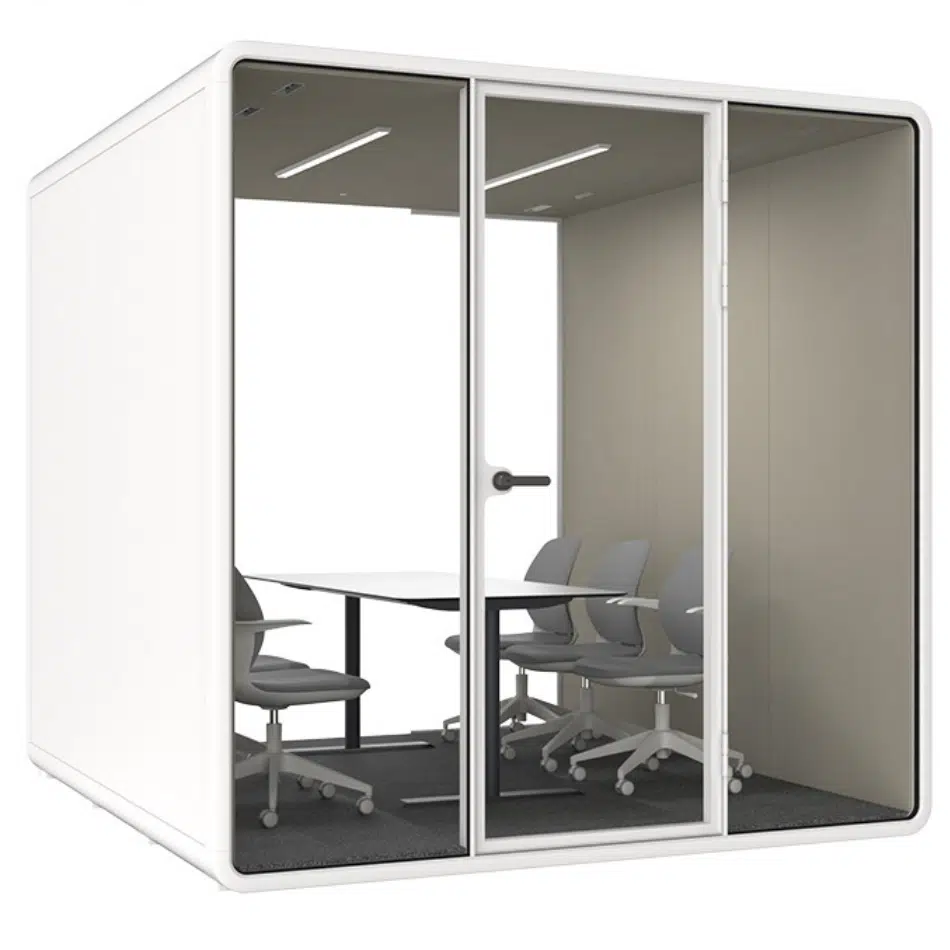 6 person XL, White color, soundproof office pods