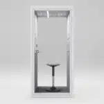White color S(1) phone booth with chair