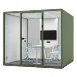 Green color soundproof office pods