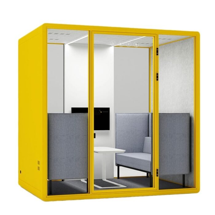 Yellow Color soundproof office pods